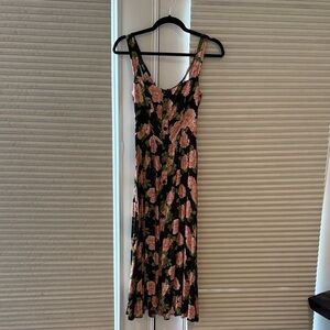 Reformation Floral Sleeveless Dress - Black and Pink